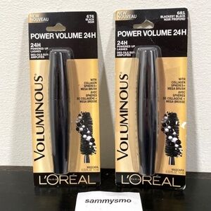 LOREAL VOLUMINOUS POWER VOLUME 24H MASCARA 681 BLACKEST BLACK & 676 BLACK